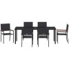 7-delars trädgårdsmatbordset i svart poly-rattan vidaXL 200 x 80 x 73 cm – miniatyr 7