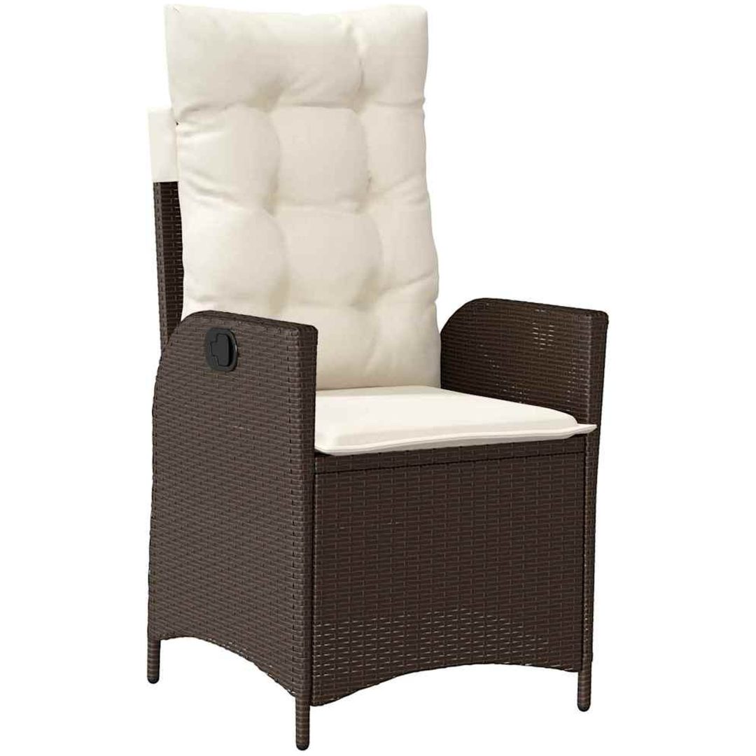 7-delars trädgårdsmatbordset med kuddar, brunt poly-rattan. vidaXL 200 x 80 x 73 cm – bild 6