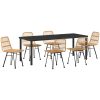 7 Delars TrädgårdsMatgrupp i Brun Poly Rattan vidaXL 200 x 80 x 73 cm – miniatyr 2
