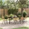 7 Delars TrädgårdsMatgrupp i Brun Poly Rattan vidaXL 200 x 80 x 73 cm – miniatyr 1