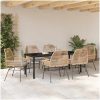 7 Delars trädgårdsmatgrupp med kuddar i brun poly rattan vidaXL 200 x 80 x 73 cm – miniatyr 4