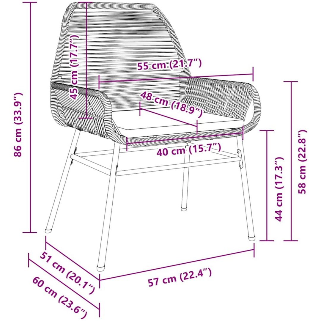 7 Delars trädgårdsmatgrupp med kuddar i brun poly rattan vidaXL 200 x 80 x 73 cm – bild 9