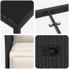 7 Delars Trädgårdsmatgrupp Med Kuddar i Svart Poly Rattan vidaXL 200 x 80 x 73 cm – miniatyr 7