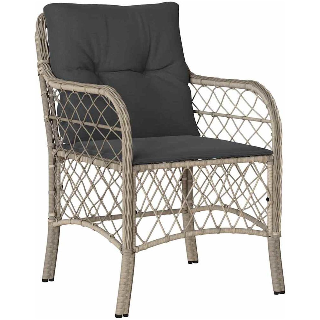 7-delars trädgårdsmatgrupp med kuddar, ljusgrå poly rattan vidaXL 200 x 80 x 73 cm – bild 6