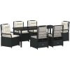 7-delars Trädgårdsmatgrupp Svart Poly Rattan vidaXL 200 x 80 x 73 cm – miniatyr 2