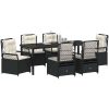 7-delars Trädgårdsmatgrupp Svart Poly Rattan vidaXL 200 x 80 x 73 cm – miniatyr 3