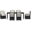 7-delars Trädgårdsmatgrupp Svart Poly Rattan vidaXL 200 x 80 x 73 cm – miniatyr 7