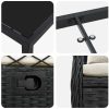 7-delars Trädgårdsmatgrupp Svart Poly Rattan vidaXL 200 x 80 x 73 cm – miniatyr 8