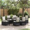 7-delars Trädgårdsmatgrupp Svart Poly Rattan vidaXL 200 x 80 x 73 cm – miniatyr 1