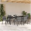 7-delars Trädgårdsmatsal Set Grå Poly Rattan vidaXL 6 - Säten – miniatyr 4