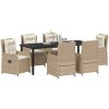 7-delars trädgårdsmatsalsset beige poly rattan vidaXL Large – miniatyr 3