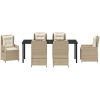 7-delars trädgårdsmatsalsset beige poly rattan vidaXL Large – miniatyr 6