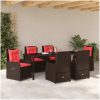 7 Delars Trädgårdsmatsalsset Brun Poly Rattan vidaXL 200 x 80 x 73 cm – miniatyr 4