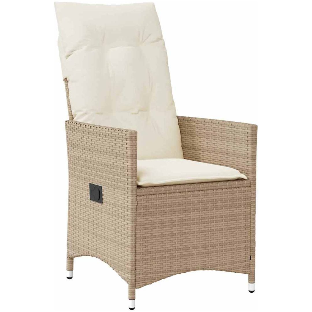 7-delars trädgårdsmatsalsset med kuddar, beige poly-rattan vidaXL 200 x 80 x 73 cm – bild 6