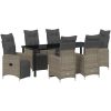 7 Delars Trädgårdsmatset Med Kuddar i Beige Poly Rattan vidaXL 200 x 80 x 73 cm – miniatyr 2