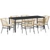 7-delars Trädgårdsmatset med Kuddar i Brun Poly Rattan. vidaXL 200 x 80 x 73 cm – miniatyr 2