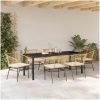 7-delars Trädgårdsmatset med Kuddar i Brun Poly Rattan. vidaXL 200 x 80 x 73 cm – miniatyr 4