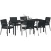 7-delars trädgårdsmattsats med dynor svart poly-rattan vidaXL 56,5x57x83 cm – miniatyr 3