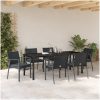 7-delars trädgårdsmattsats med dynor svart poly-rattan vidaXL 56,5x57x83 cm – miniatyr 4