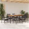7-delars Trädgårdsmattsats med Kuddar Svart Poly Rattan vidaXL 190 x 90 x 75 cm – miniatyr 4