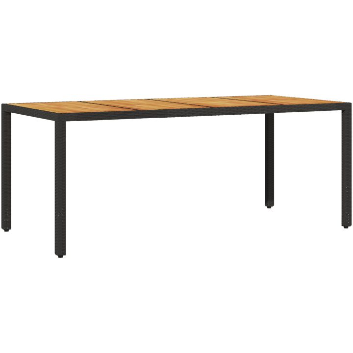 7-delars Trädgårdsmattsats med Kuddar Svart Poly Rattan vidaXL 190 x 90 x 75 cm – bild 5