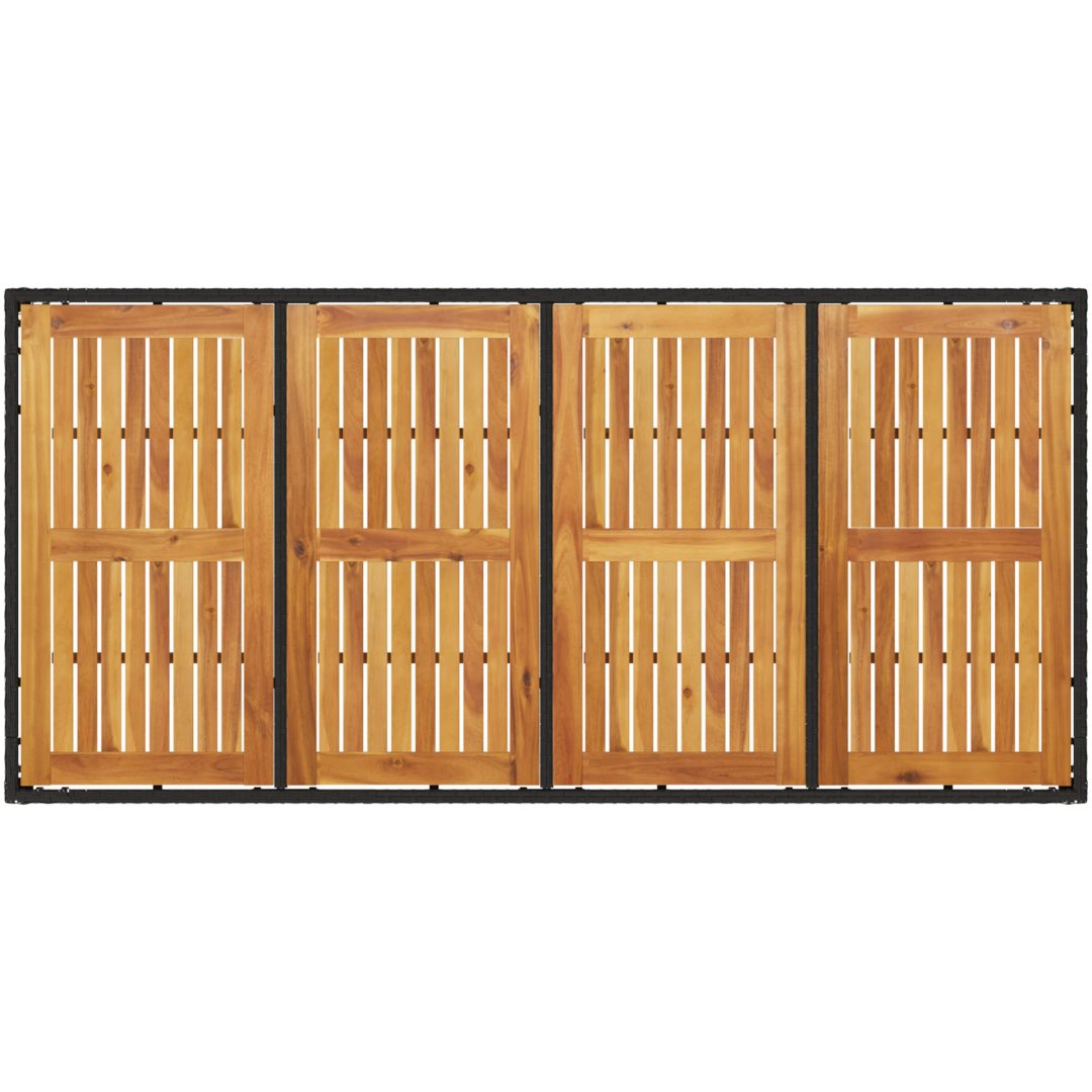 7-delars Trädgårdsmattsats med Kuddar Svart Poly Rattan vidaXL 190 x 90 x 75 cm – bild 8