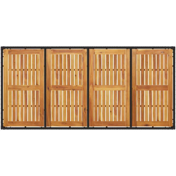 7-delars Trädgårdsmattsats med Kuddar Svart Poly Rattan vidaXL 190 x 90 x 75 cm – bild 8
