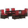 7-delars Trädgårdsmöbelset Brun i Poly Rattan vidaXL 200 x 80 x 73 cm – miniatyr 2