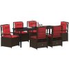 7-delars Trädgårdsmöbelset Brun i Poly Rattan vidaXL 200 x 80 x 73 cm – miniatyr 3