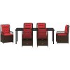 7-delars Trädgårdsmöbelset Brun i Poly Rattan vidaXL 200 x 80 x 73 cm – miniatyr 7