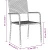 7-delars trädgårdsmöbelset Grå Poly Rattan vidaXL Set för 6 – miniatyr 9