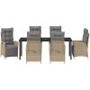 7-delars trädgårdsmöbelset i beige poly-rattan vidaXL 200 x 80 x 73 cm – miniatyr 6