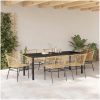 7 Delars Trädgårdsmöbelset i Brun Poly Rattan vidaXL 200 x 80 x 73 cm – miniatyr 4