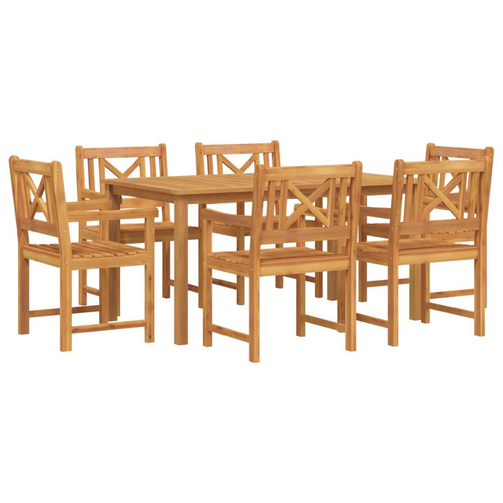 7-delars trädgårdsmöbelset i robust akaciaträ vidaXL 150 x 90 x 74 cm – bild 2