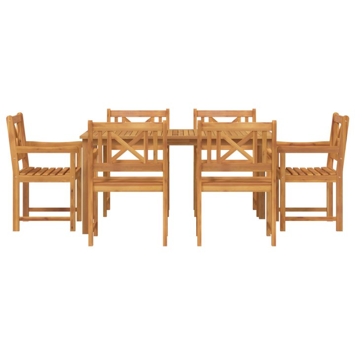 7-delars trädgårdsmöbelset i robust akaciaträ vidaXL 150 x 90 x 74 cm – bild 7