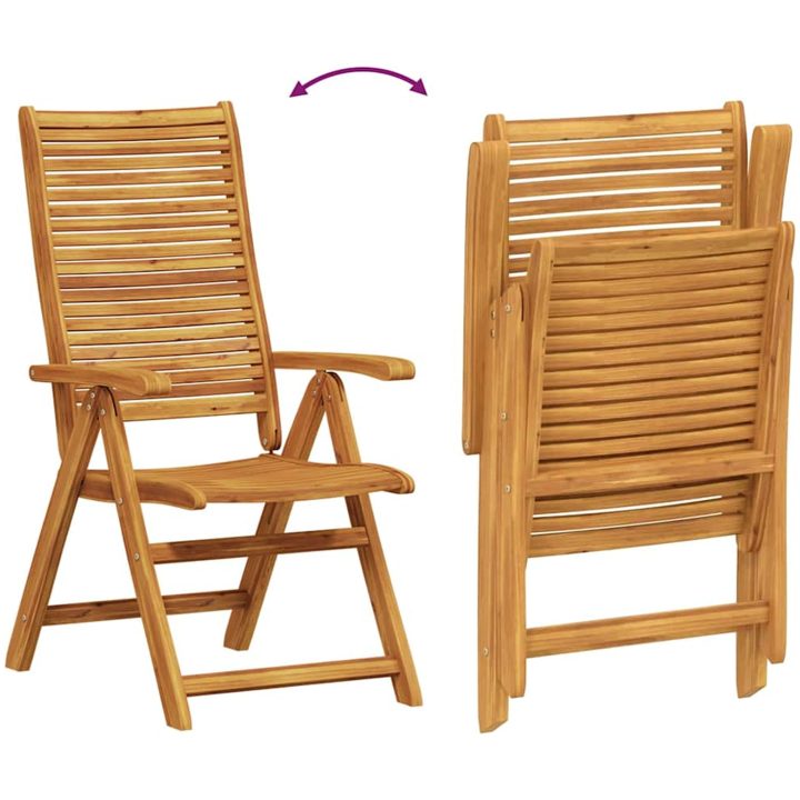 7-delars Trädgårdsmöbelset i solid akaciaträ vidaXL Medium – bild 12