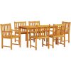 7-delars trädgårdsmöbelset - massivt akaciaträ vidaXL 140 x 80 x 74 cm – miniatyr 2
