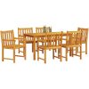 7-delars trädgårdsmöbelset - massivt akaciaträ vidaXL 140 x 80 x 74 cm – miniatyr 3