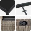 7-delars Trädgårdsmöbelset med Kuddar Grå Poly Rattan vidaXL 200 x 80 x 73 cm – miniatyr 8