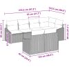 7-delars trädgårdsmöbelset med kuddar, grå poly-rattan vidaXL 233.5 x 123.5 x 85 cm – miniatyr 12