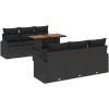 7 Delars Trädgårdsmöbelset med Kuddar Svart Poly Rattan Acacia vidaXL 100 x 55 x 73 cm – miniatyr 2