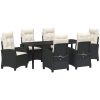 7-delars Trädgårdsmöbelset med Kuddar - Svart Poly Rattan vidaXL 200 x 80 x 73 cm – miniatyr 2