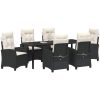 7-delars Trädgårdsmöbelset med Kuddar - Svart Poly Rattan vidaXL 200 x 80 x 73 cm – miniatyr 3