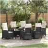 7-delars Trädgårdsmöbelset med Kuddar - Svart Poly Rattan vidaXL 200 x 80 x 73 cm – miniatyr 1