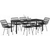 7 Delars Trädgårdsmöbelset Svart Poly Rattan vidaXL 200 x 80 x 73 cm – miniatyr 3