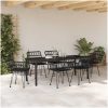 7 Delars Trädgårdsmöbelset Svart Poly Rattan vidaXL 200 x 80 x 73 cm – miniatyr 4