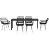 7 Delars Trädgårdsmöbelset Svart Poly Rattan vidaXL 200 x 80 x 73 cm – miniatyr 7