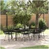 7 Delars Trädgårdsmöbelset Svart Poly Rattan vidaXL 200 x 80 x 73 cm – miniatyr 1
