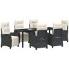 7-delars trädgårdsmöbelset - Svart Poly Rattan vidaXL 200 x 80 x 73 cm – miniatyr 3