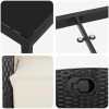 7-delars trädgårdsmöbelset - Svart Poly Rattan vidaXL 200 x 80 x 73 cm – miniatyr 7